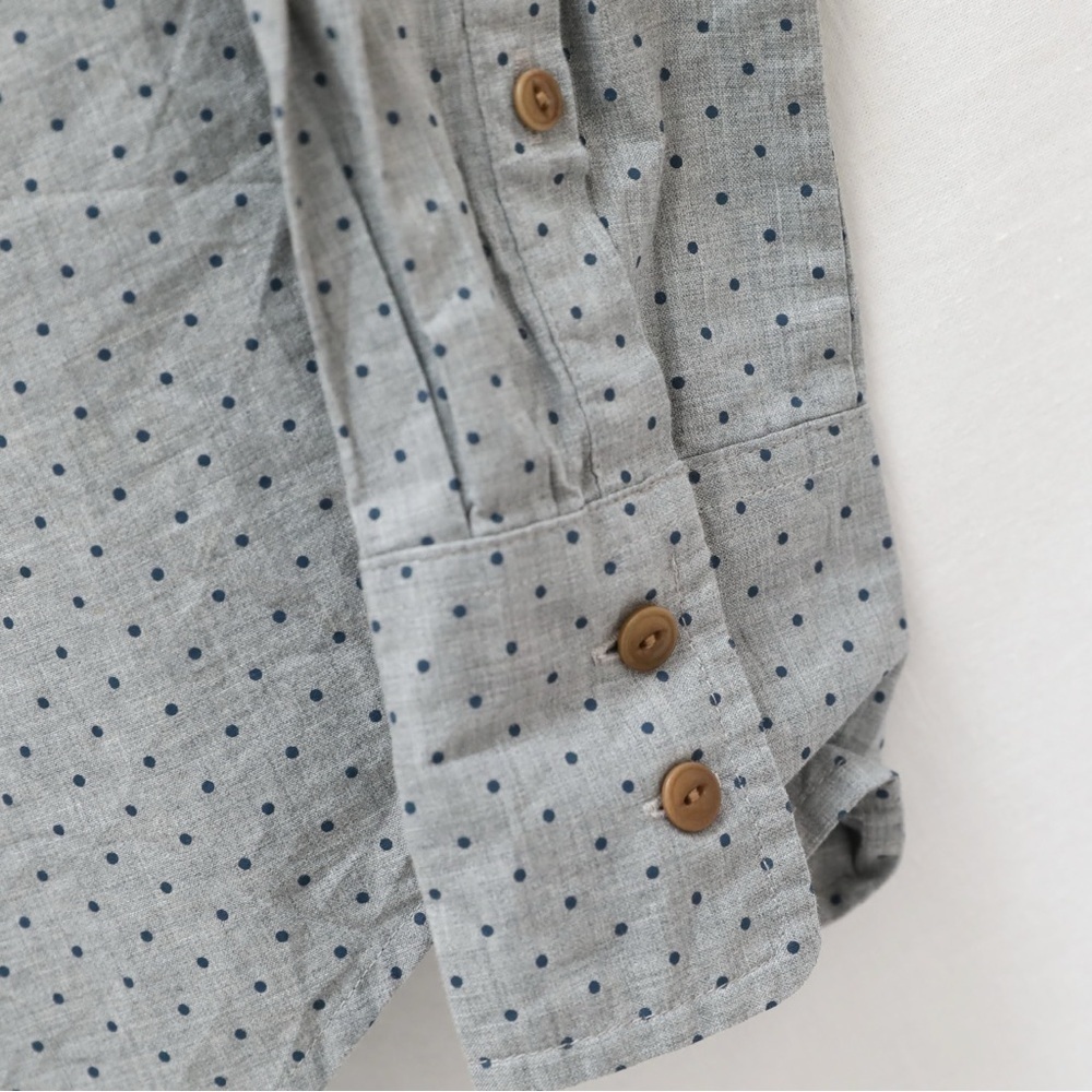 J Crew women's Perfect shirt grey micro polka dot print cotton business office - Picture 6 of 6